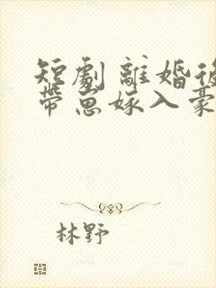短剧 离婚后她带崽嫁入豪门