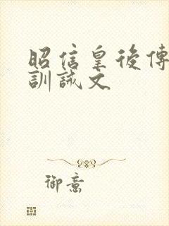 昭信皇后传sp训诫文封面