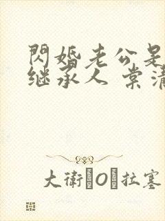 闪婚老公是豪门继承人 棠清苘封面