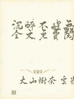 沉醉不醒无删减全文免费阅读封面