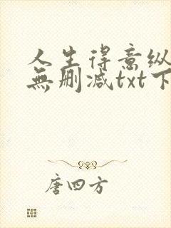 人生得意纵须欢无删减txt下载