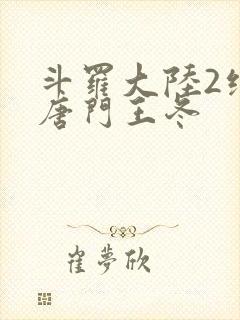 斗罗大陆2绝世唐门王冬封面