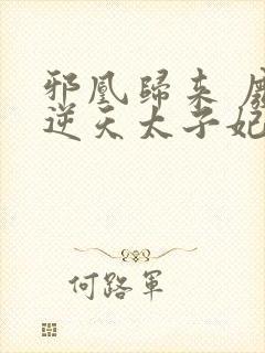 邪凰归来 废柴逆天太子妃