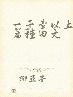 一千章以上的长篇种田文