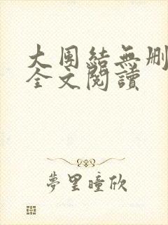 大团结无删减版全文阅读封面