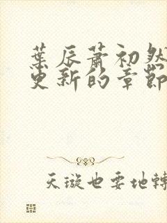 叶辰萧初然刚刚更新的章节