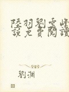 陆羽刘云峰的小说免费阅读封面