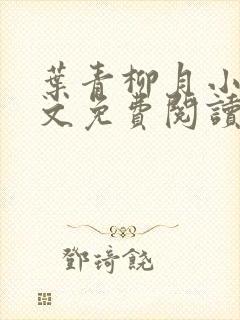 叶青柳月小说全文免费阅读无弹窗