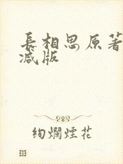 长相思原著未删减版封面