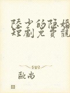 陆少的隐婚罪妻短剧免费观看