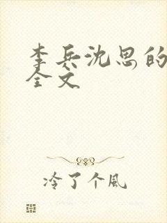 李兵沈思的阅读全文