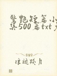 惊艳短篇小说合集500篇txt免费阅读