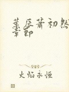 叶辰萧初然最快章节