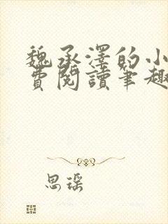 魏承泽的小说免费阅读笔趣阁