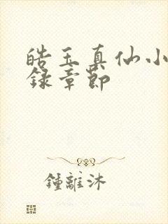 皓玉真仙小说目录章节