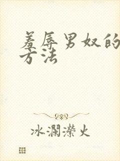 羞辱男奴的调教方法