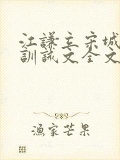 江谦立宋城姜罚训诫文全文免费阅读