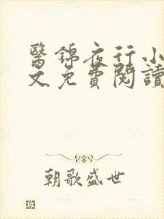 医锦夜行小说全文免费阅读无弹窗