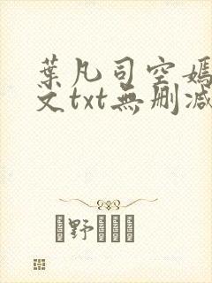 叶凡司空嫣然全文txt无删减