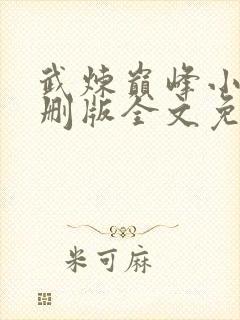 武炼巅峰小说未删版全文免费阅读