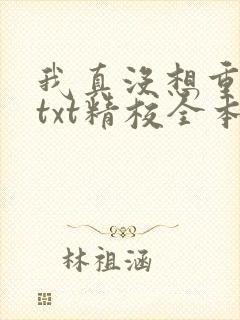 我真没想重生啊txt精校全本下载