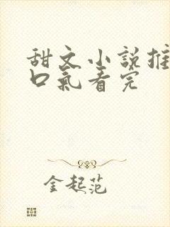 甜文小说推文一口气看完