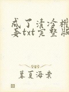 成了清冷权贵侍妾txt完整版