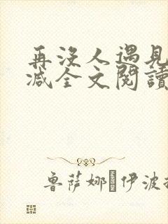 再没人遇见无删减全文阅读