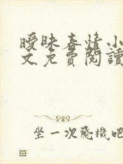 暧昧春情小说全文免费阅读无弹窗