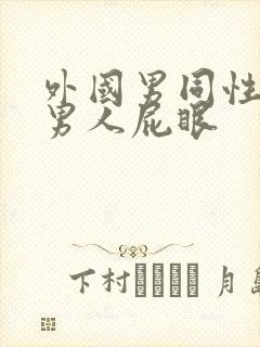 外国男同性恋操男人屁眼