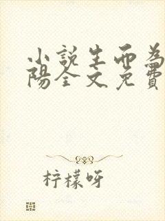 小说生而为王萧阳全文免费阅读封面
