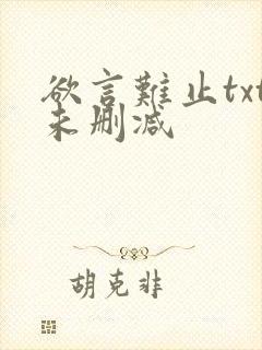 欲言难止txt未删减封面