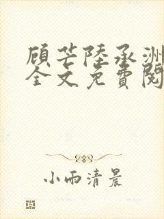 顾芒陆承洲小说全文免费阅读无弹窗