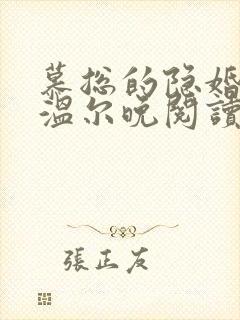 慕总的隐婚罪妻温尔晚阅读