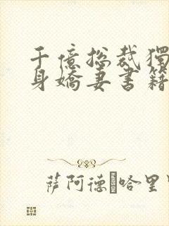 千亿总裁独宠替身娇妻书籍封面