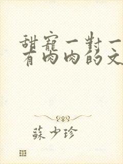 甜宠一对一双处有肉肉的文封面