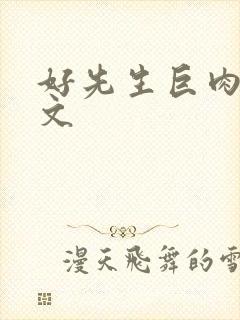 好先生巨肉高h文封面