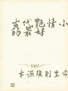 古代艳情小说写的最好