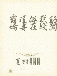 霸道总裁的独宠娇妻在线阅读