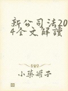 新公司法2024全文解读