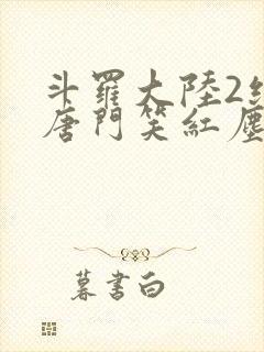 斗罗大陆2绝世唐门笑红尘封面