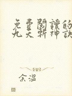 免费阅读的小说九天斩神诀