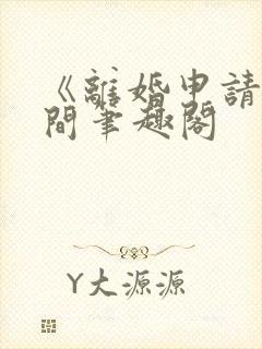 《离婚申请》云间笔趣阁封面