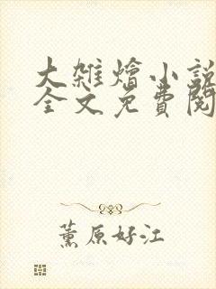 大杂烩小说在线全文免费阅读笔趣阁