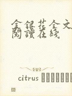 金银花全文免费阅读在线封面