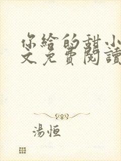 你给的甜小说全文免费阅读