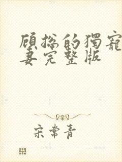 顾总的独宠小娇妻完整版