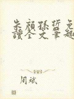 朱颜孙哲免费阅读全文笔趣阁封面