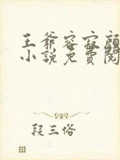 王爷容寂颜清月小说免费阅读最新章