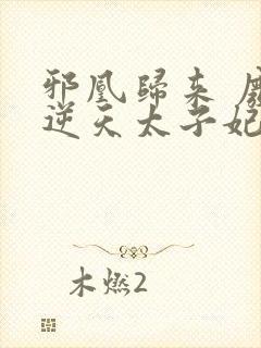 邪凰归来 废柴逆天太子妃封面